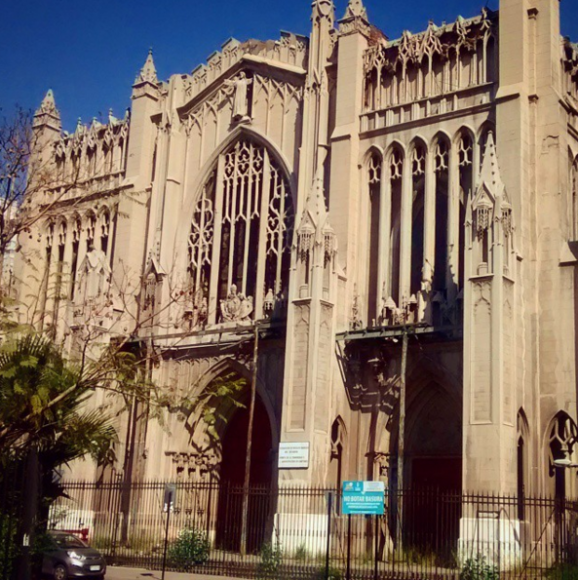 Basílica del Salvador en Huérfanos con Almirante Barroso. Cortesía Barrio Brasil en Instagram
