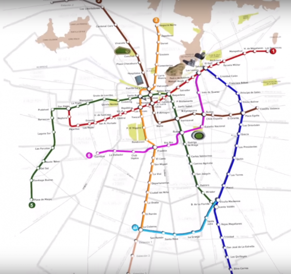 Red de Metro de Santiago con nuevas líneas