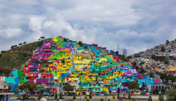 Macromural Barrio de Palmitas-Pachuca, México. Imagen vía Germen en Facebook