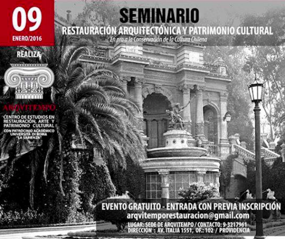 afiche seminario restauracion arquitectonica y patrimonio cultural