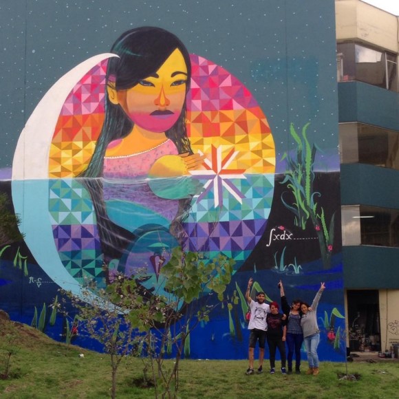 Mural de Wendy y Anis en la Universidad Central de Quito, Ecuador. Cortesía de Wendy.
