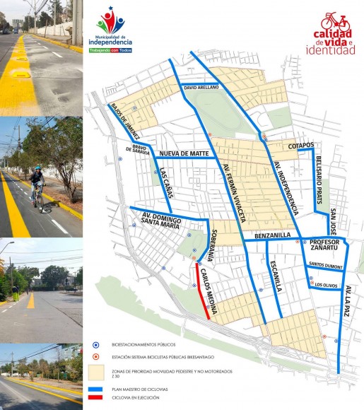 Plan Maestro de Ciclovías de Independencia. © Municipalidad de Independencia