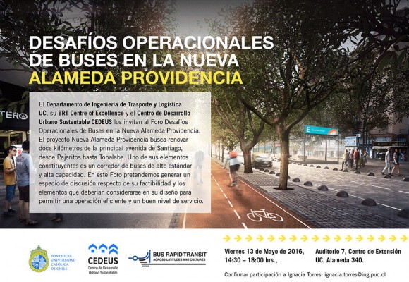 afiche foro buses alameda providencia cedeus mayo 2016