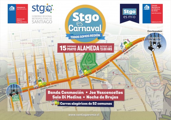 Recorrido Santiago es Carnaval 15 de mayo