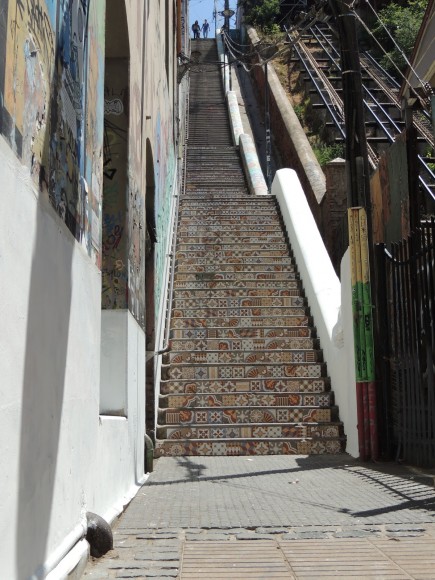 Escalera Cienfuegos en Cerro Cordillera, Valparaíso. Cortesía Escuela de Construcción Duoc UC - Valparaíso