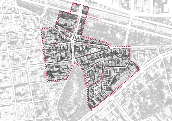 Plano del distrito de Calles Compartidas