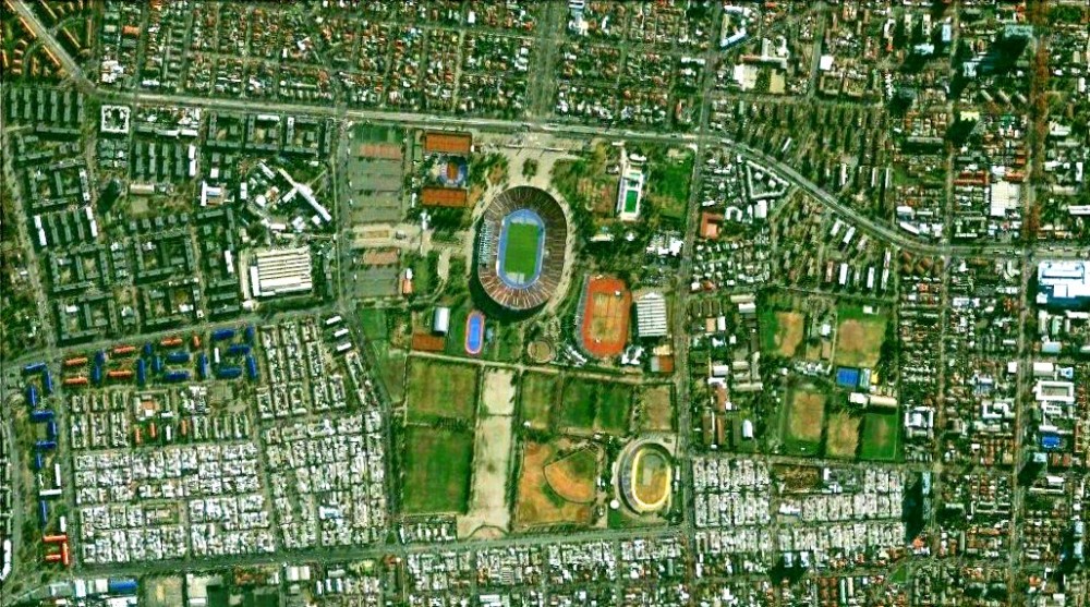 Fotografía satelital del Estadio Nacional antes de su remodelación