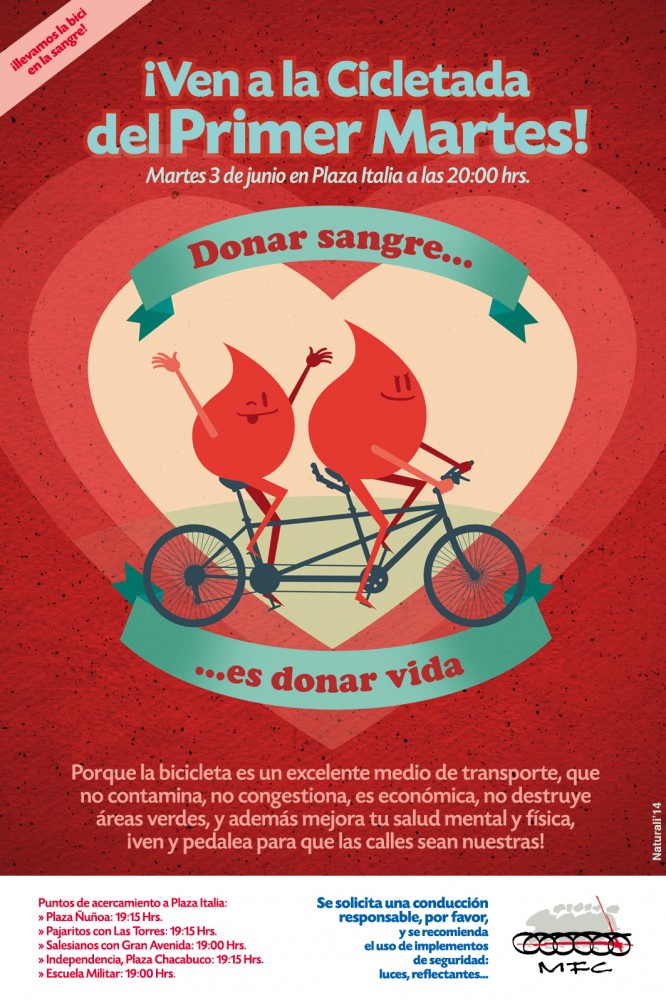 Afiche Cicletada Primer Martes 3 Junio 2014