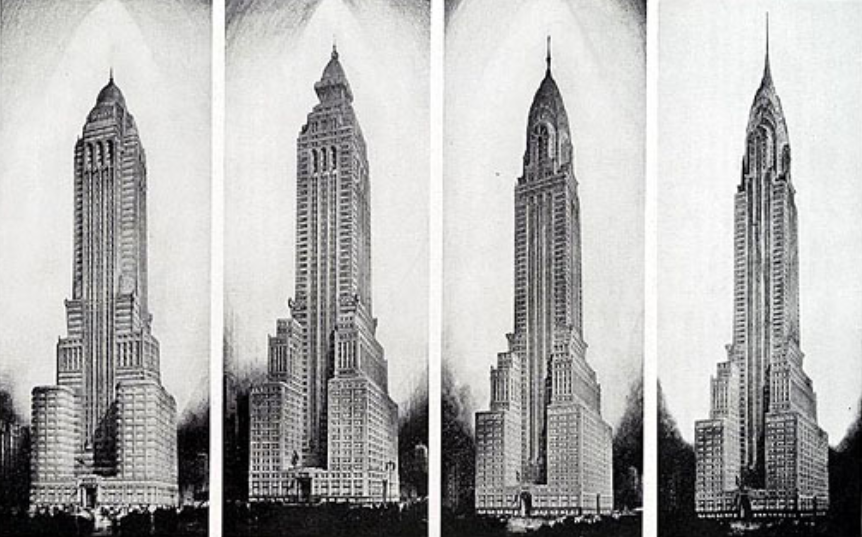 4 diseños alternativos del Edificio Chrysler de Nueva York