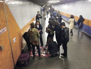 vendedores ambulantes en el Metro