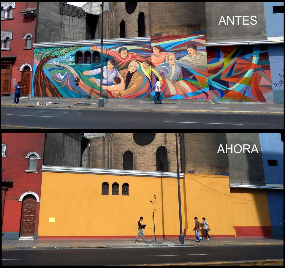 Mural “Solidaridad” junto a Lurg Arte, Lima.. Image Imagen vía Fan Page Olfer