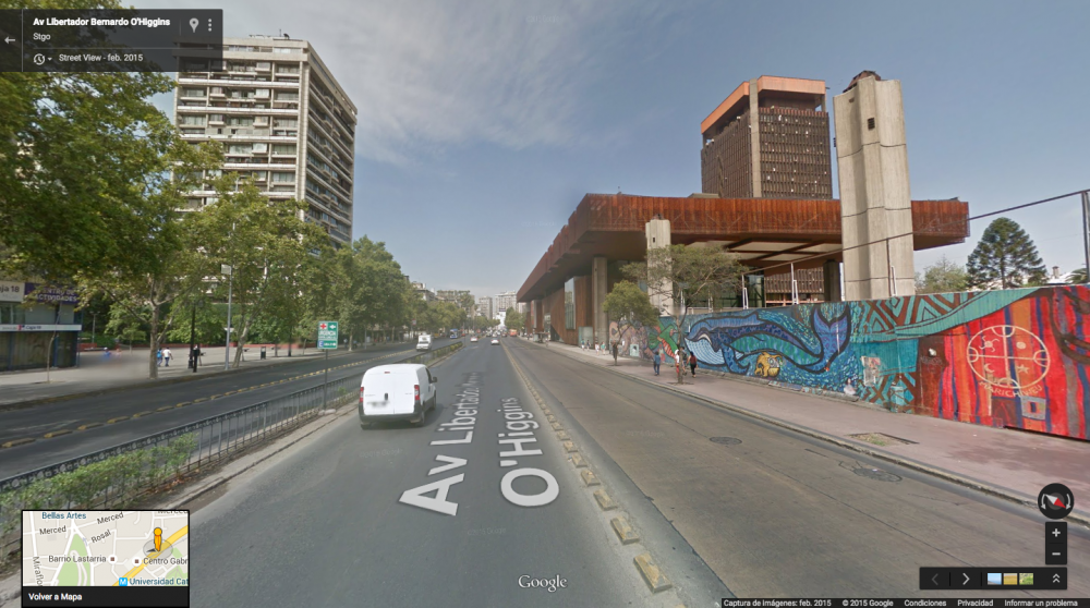 Alameda de Santiago, altura Centro Cultural Gabriela Mistral. Fuente: Google Street View
