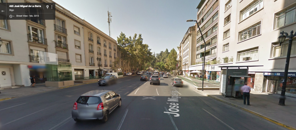 Calle José Miguel de la Barra en 2015. Fuente: Google Street View.