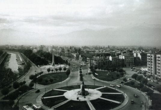 Monumento ecuestre al general Manuel Baquedano. Virginio Arias. Santiago de Chile. Fotografía tomada hacia 1928.