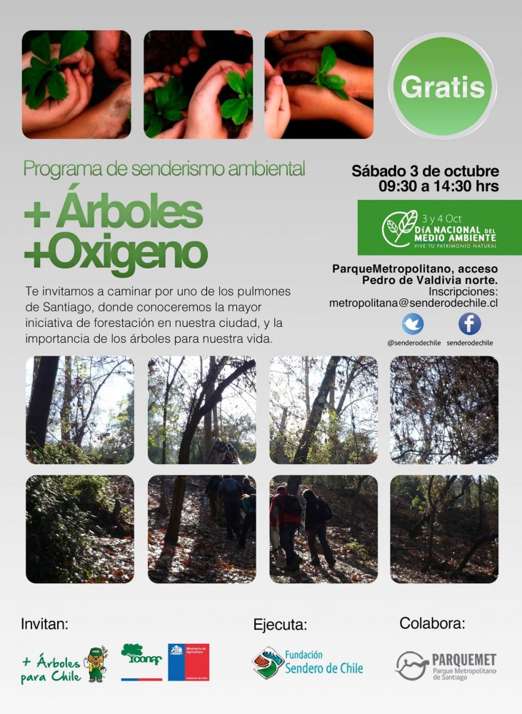 Dia Nacional del Medio Ambiente Sendero de Chile Parquemet Programa senderismo ambiental