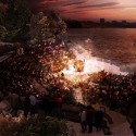 Amphitheater looking southwest at the sunset.. Image © Pier55, Inc. and Heatherwick Studio, Renders by Luxigon