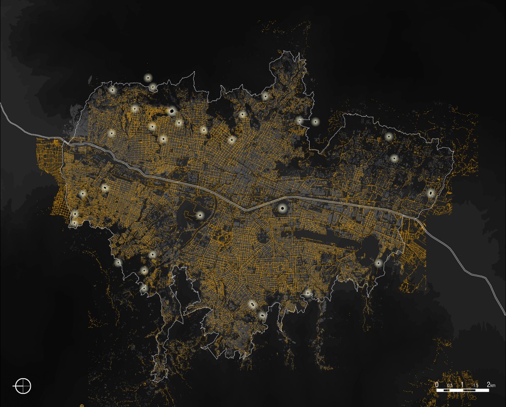 Mapeo de iluminación nocturna en Medellín. Image Cortesía de EPM