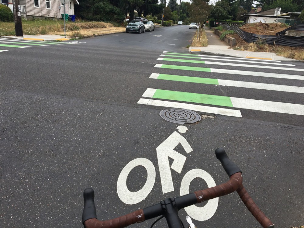 Cruces para ciclistas en Portland, EE.UU. © Flickr Usuario: Bike Portland.