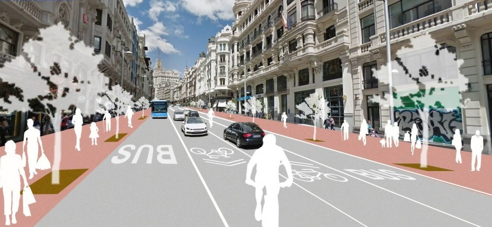 La Gran Vía de Madrid propuesta para 2018. Image Cortesía de Ayuntamiento de Madrid